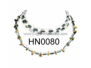 Assorted Colored Semi precious Chip Stone Beads Hematite Beads Stone Chain Choker Fashion Women Necklace